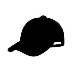 Fototapeta premium Simple black silhouette of a baseball cap
