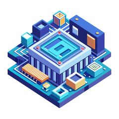 isometric view of a modern building