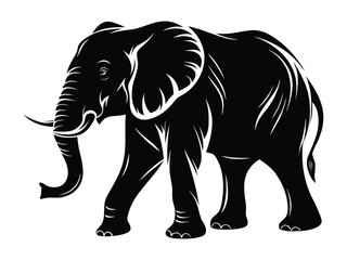 Elephant Side Profile Silhouette Illustration