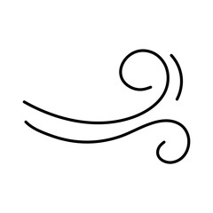 Wind blow line icon vector 
