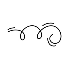 Wind blow line icon vector 