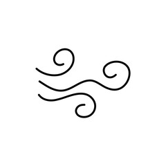 Wind blow line icon vector 