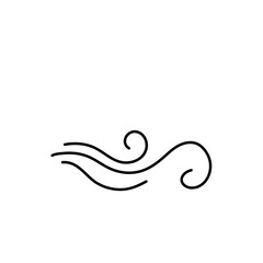 Wind blow line icon vector 