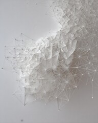 Abstract Geometric Pattern With White And Light Grey Colors