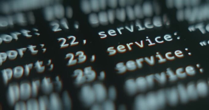 Code related to network services and ports, cybersecurity concept