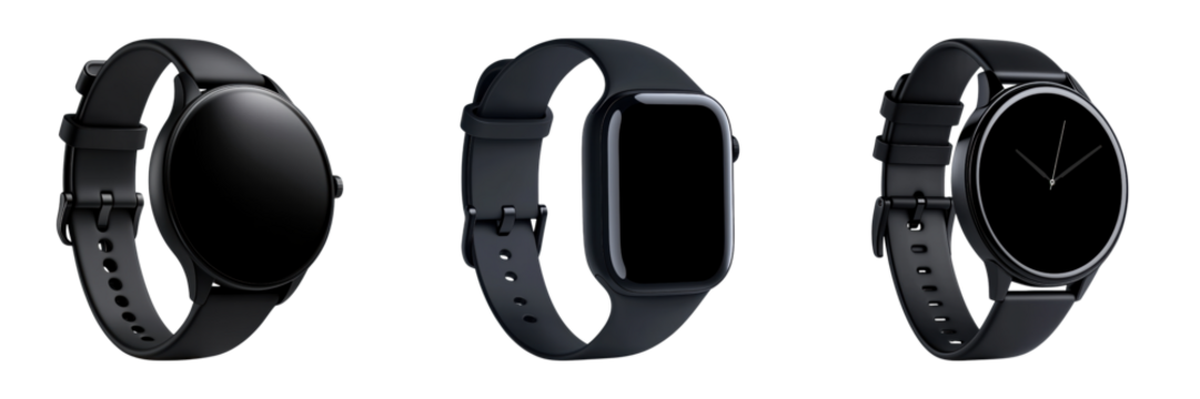 Sleek black smartwatches showcasing modern design