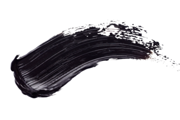 Black brush stroke on a transparent background, perfect for graphic design, grunge textures, and modern artistic elements.