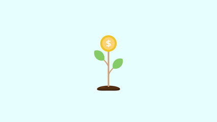 Tree growth suitable for business profit growth video, money tree vector. Illustration of tree money