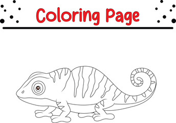 Cute Iguana Coloring Book Page Kids