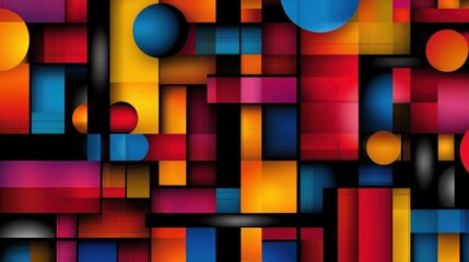 Fototapeta premium Abstract geometric art with vibrant colors and modern shapes composition