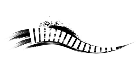 Top view of crosswalk on car road. City street with pedestrian crossing for safety walk. Vector background of black asphalt surface with white zebra lines road marking