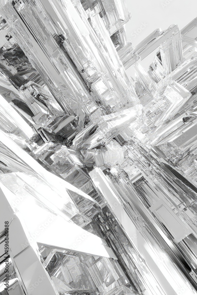 Poster abstract geometric architecture perspective in gray scale