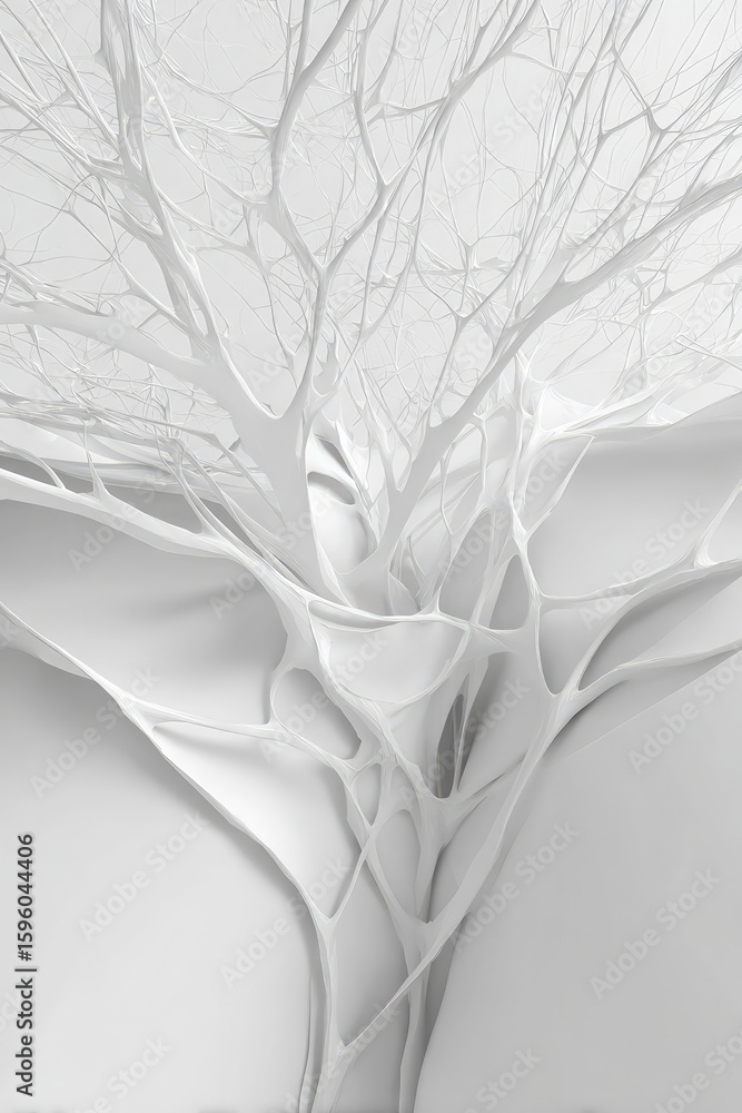 Poster abstract white tree structure design