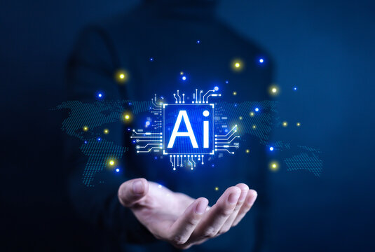 AI Technology Artificial Intelligence Humans use intelligent robot technology to create complex data sets Data mining Artificial intelligence Machine learning Business analytics