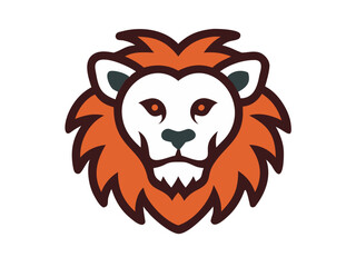 Bold Lion Head Logo Design for Brand Identity , A stylized, minimalist vector graphic of a lion's head. 