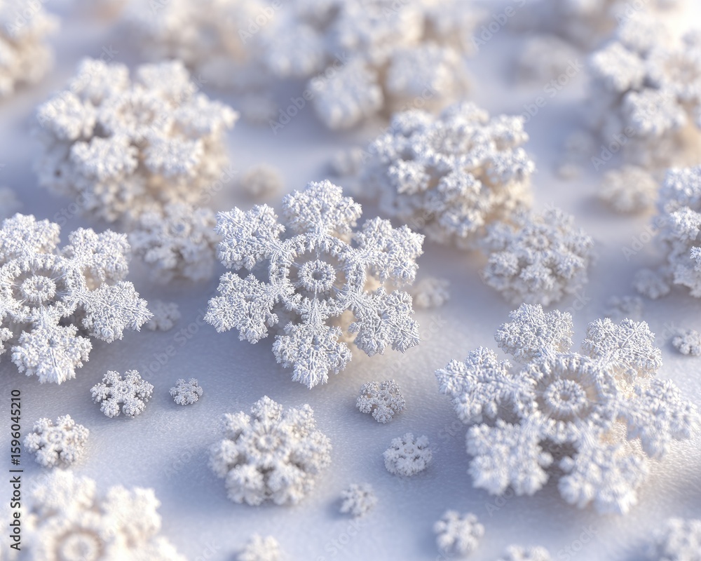 Poster detailed snowflake pattern with geometric design