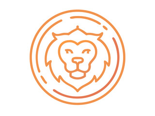 Bold Lion Head Logo Design for Brand Identity , A stylized, minimalist vector graphic of a lion's head. 