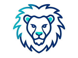 Obraz premium Bold Lion Head Logo Design for Brand Identity , A stylized, minimalist vector graphic of a lion's head. 