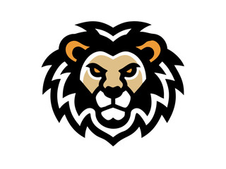 Obraz premium Bold Lion Head Logo Design for Brand Identity , A stylized, minimalist vector graphic of a lion's head. 
