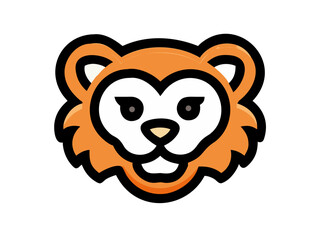 Obraz premium Bold Lion Head Logo Design for Brand Identity , A stylized, minimalist vector graphic of a lion's head. 