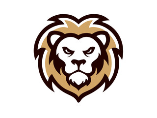 Obraz premium Bold Lion Head Logo Design for Brand Identity , A stylized, minimalist vector graphic of a lion's head. 