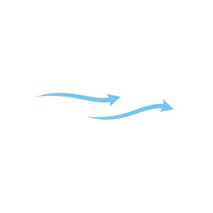 Airflow icon vector. Fresh air circulation for air purification, ventilation or conditioning visualization