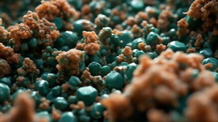 Microscopic Minerals: Vibrant Teal and Terracotta
