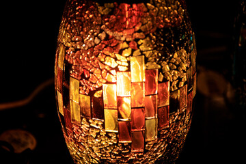 Vibrant Mosaic Lamp Glow, Otaru, Hokkaido, Japan