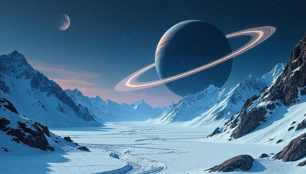 Pink Eclipse Reflecting on Icy Lake