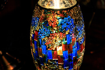 Vibrant Mosaic Lamp Glow, Otaru, Hokkaido, Japan