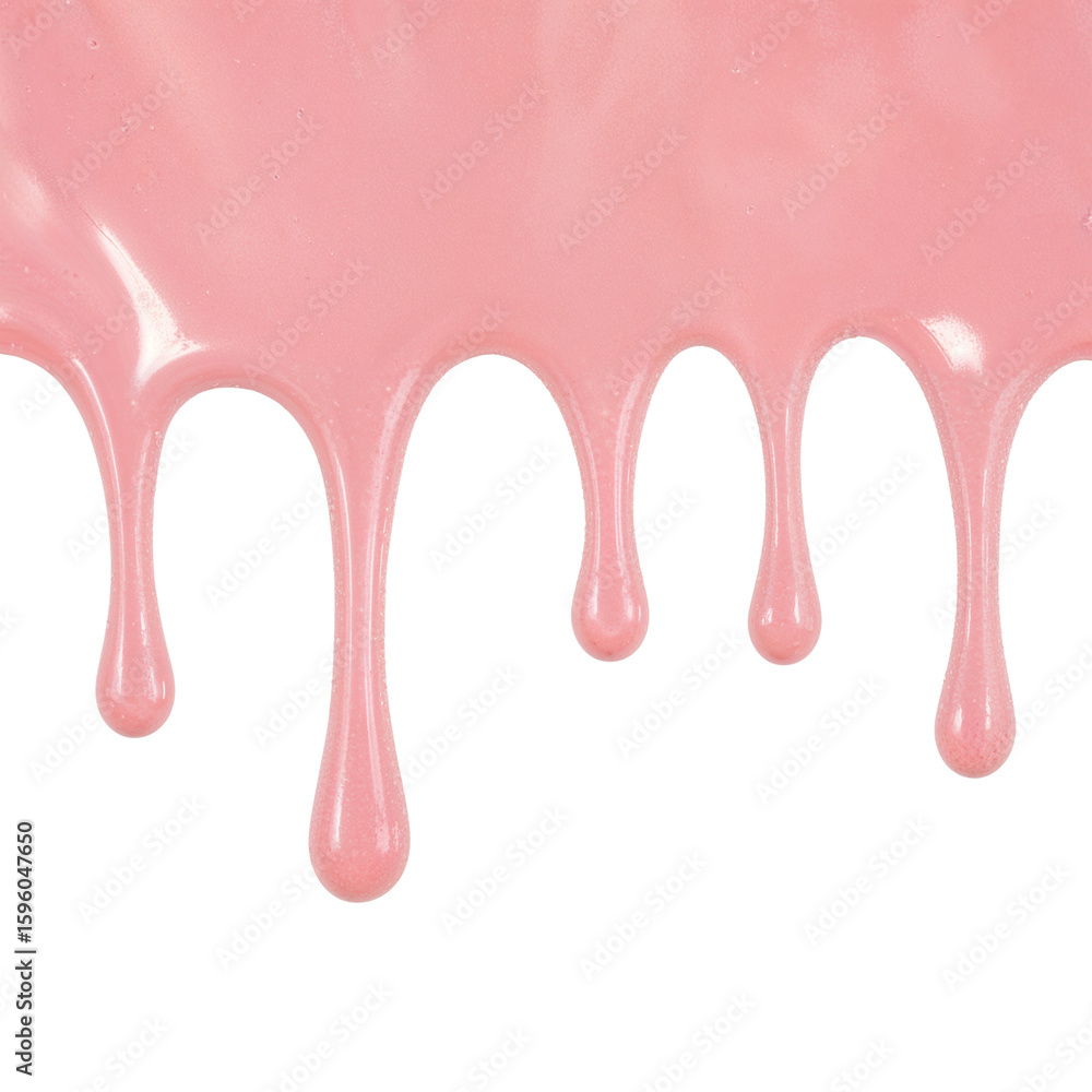 Aufkleber abstract dripping pink paint creating a viscous texture on a transparent background