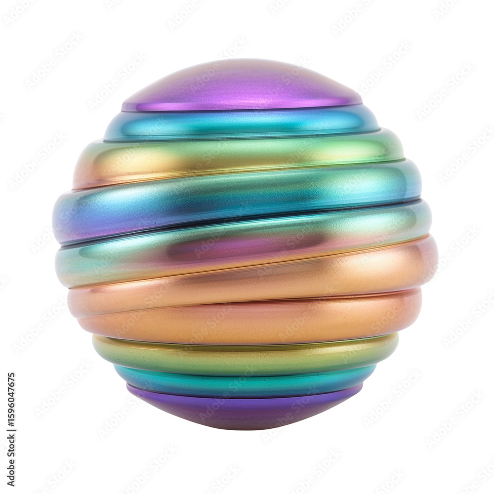Fototapete Iridescent Spherical Form with Layered Textures creating a captivating visual effect