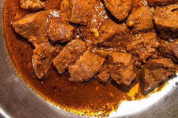 A traditional Bengali dish, known as Goat Liver Curry or mutton "mete chorchori". Goat or mutton liver is most nutritionally dense foods on the planet, providing vitamin B12, vitamin A, iron, zinc. 