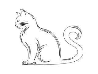line art Cat Silhouette Illustration