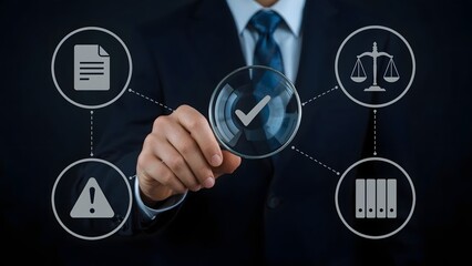 Effective compliance and law principle culture in corporate. Ethical invest, sustainable development. Business ethics concept. Businessman integrity and moral for good governance policy.