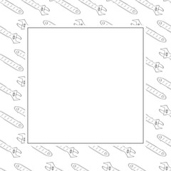 construction frame. doodle construction tool square frame. hand drawn construction frame background. construction tool background