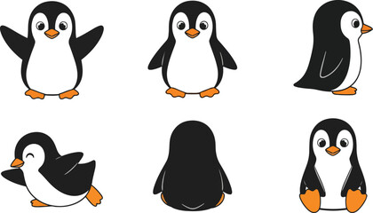 Adorable Penguin Cartoon Vector – Cute Arctic Bird Standing