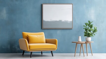 Modern art mural wallpaper with focus on negative space and bold colors.