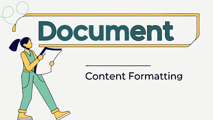Woman Reading Document for Content Formatting.