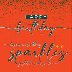 Minimal Happy Birthday card with subtle sparkling details. Clean and elegant design, perfect for digital greetings, printables, or social media birthday wishes. © Tehreem