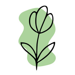 Outline Flower Over Soft Color Blobs