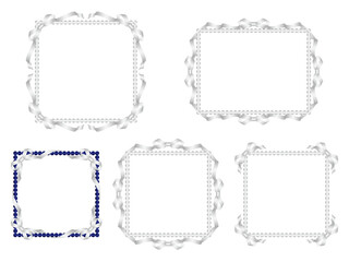 リボン、ビーズF、m2銀