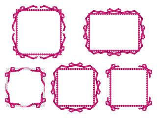 リボン、ビーズF、m12マゼンタ