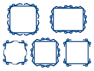 リボン、ビーズF、m15青