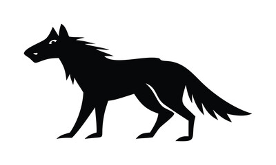 Side Profile Wolf Silhouette Illustration