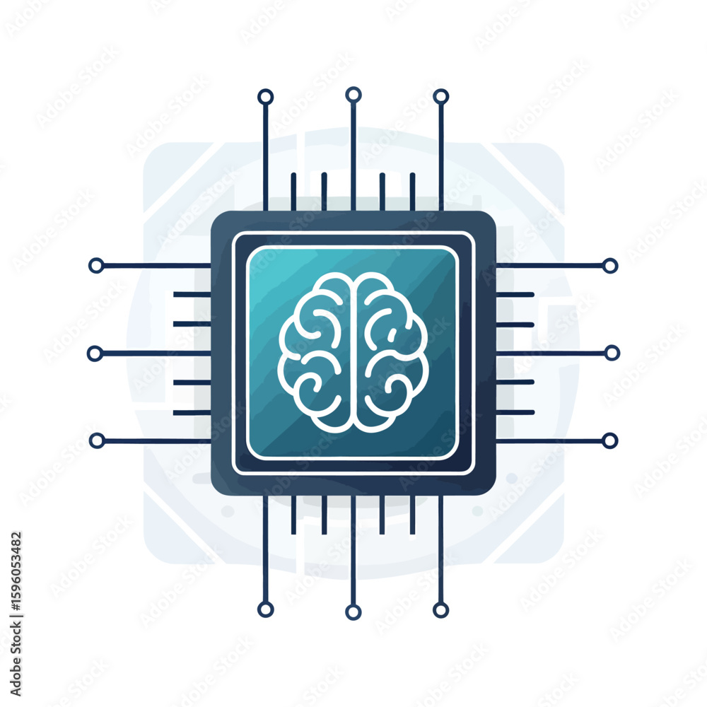 Poster ai chip: a meticulously crafted image featuring an intricate computer chip design at the heart of te