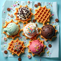 Appetizing Waffle Sandwiches With Creamy Fillings And Candy









Analysis
