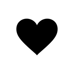 A simple black heart shape symbolizing love and affection isolated on transparent background
