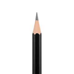 Sharp black pencil tip isolated on transparent background for creative projects