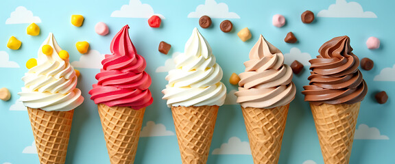 Gourmet Soft Serve Indulgence Whimsical Ice Cream Treats
